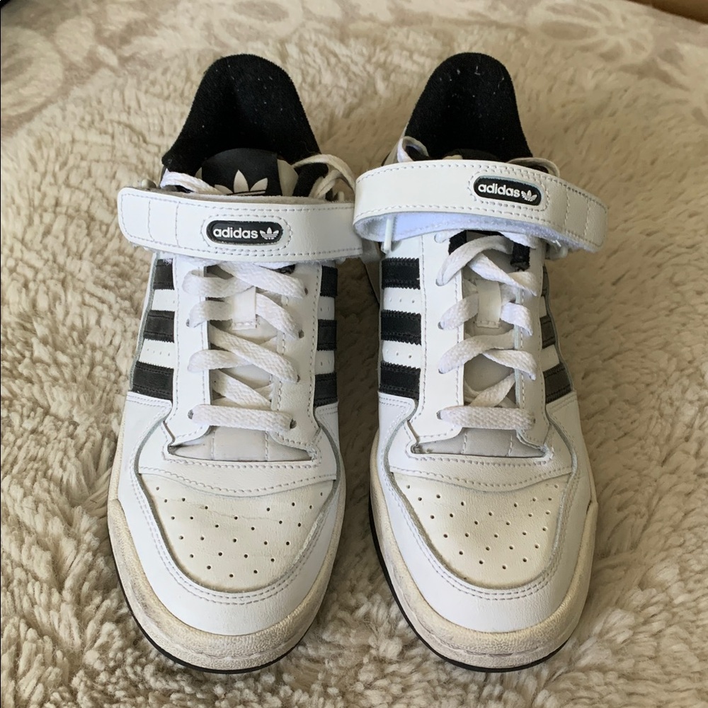 Adidas White and Black Velcro Sneakers